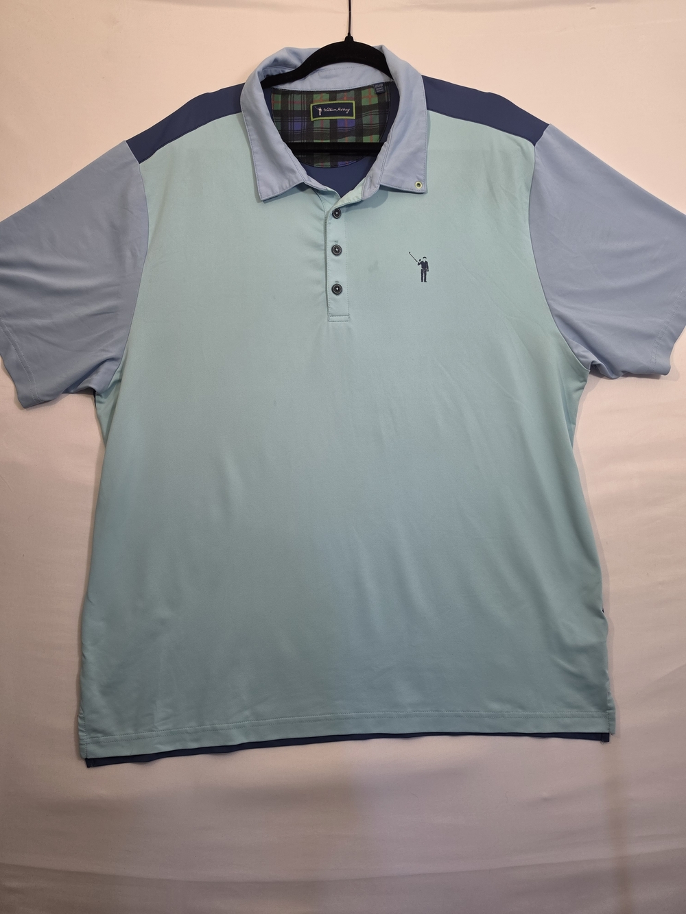 William Murray Golf Men’s XXL Colorblock Performance Polo Seafoam Blue